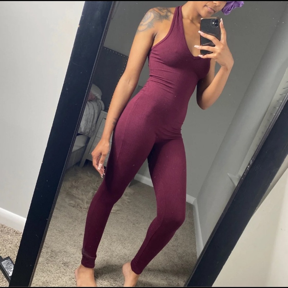 Burgundy jumpsuit